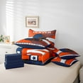 thumbnail image 4 of Erosebridal American Football Bedding Sets Queen Size, Soccer Sports Comforter Sets with Sheets, Orange Navy, Denver, Lightweight 7pcs, 4 of 5