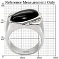 thumbnail image 2 of Luxe Jewelry Designs Stainless Steel Men's Ring with Semi Precious Black Jet Agate - Size 13, 2 of 4