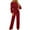 A-Wine, variant on BangWanChi 2 Piece Sets for Women Fall Women'S Fall/Winter Solid Color Long Sleeved Crew Round Neck Jumpsuit With Belt Jumpsuit Pans