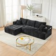 thumbnail image 2 of Leumius 108" L-Shaped Sectional Sofa,Chenille Boneless Couch, Modern 3-Seat Upholstered Cloud Couch Sectional with Deep Seat and Cup Holders for Living Room,No Assembly Required,Black, 2 of 14