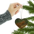 thumbnail image 3 of Cougar Mountain Lion on Fallen Tree Heart Love Wood Christmas Tree Holiday Ornament, 3 of 4
