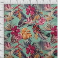 thumbnail image 4 of oneOone Cotton Poplin Dusty Teal Green Fabric Floral & Leaves Diy Clothing Quilting Fabric Print Fabric By Yard 42 Inch Wide, 4 of 6
