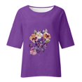 thumbnail image 4 of Fiudx Camisetas para Mujer Blusa Holgada con Estampado de Manga 3/4 para Mujer, Estilo Informal, con Estampado de Alzheimers, 4 of 4