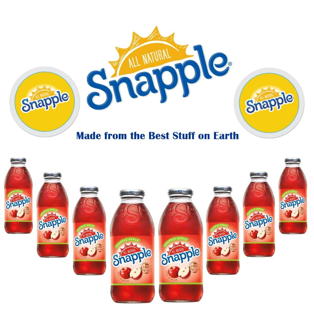 Snapple Iced Tea, 8 Snapple Apple, 16oz Bottle (Pack of 8, Total of 128 Fl Oz), Natural Antioxidants and Filtered Water