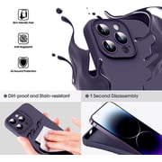 Liquid Silicone Case for iPhone 14 Pro, [True Liquid Silicone] [Anti Fingerprint] 4 Layer Phone Case Protective Cover, Full Coverage Around Camera & Built-in Microfiber, 6.1, Blue