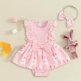thumbnail image 2 of Ymyiu Baby Rompers Girl Summer Infant Baby Girls Boys Romper Outfit Newborn Girl Jumpsuit Summer Clothes 9 12 Months (Red,9-12 Months), 2 of 7