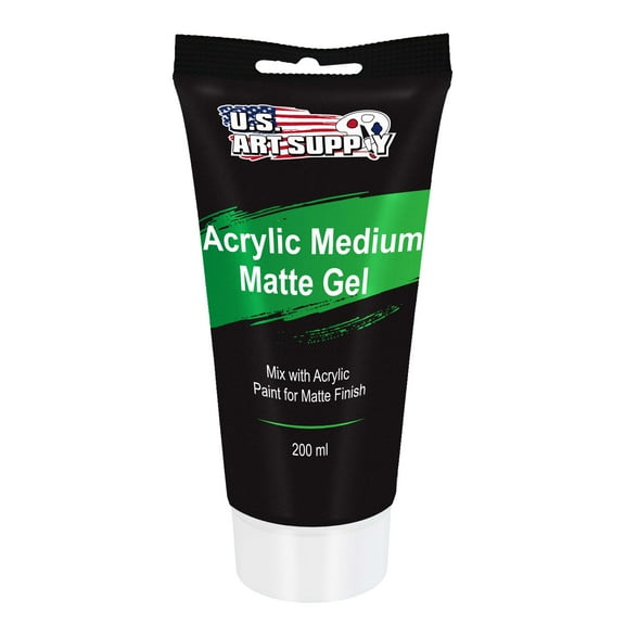 U.S. Art Supply Gel Medium Matte Acrylic Medium, 200ml Tube