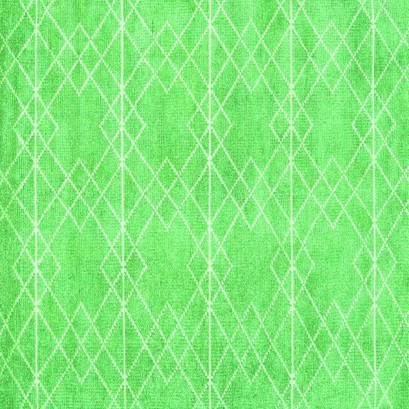 Ahgly Company Indoor Square Abstract Green Contemporary Area Rugs, 3' Square