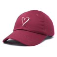 thumbnail image 4 of DALIX Hand Drawn Heart Hat Womens Embroidered Baseball Cap in Maroon, 4 of 6
