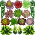 thumbnail image 1 of HTOOQ 16pcs Artificial Succulents Plants, Fake Succulents Unpotted, Realistic Artificial Plants & Flowers Mini Succulent Bulk, Greenery Faux Plants Indoor with A Flocking Coating for Table Decor - -, 1 of 8
