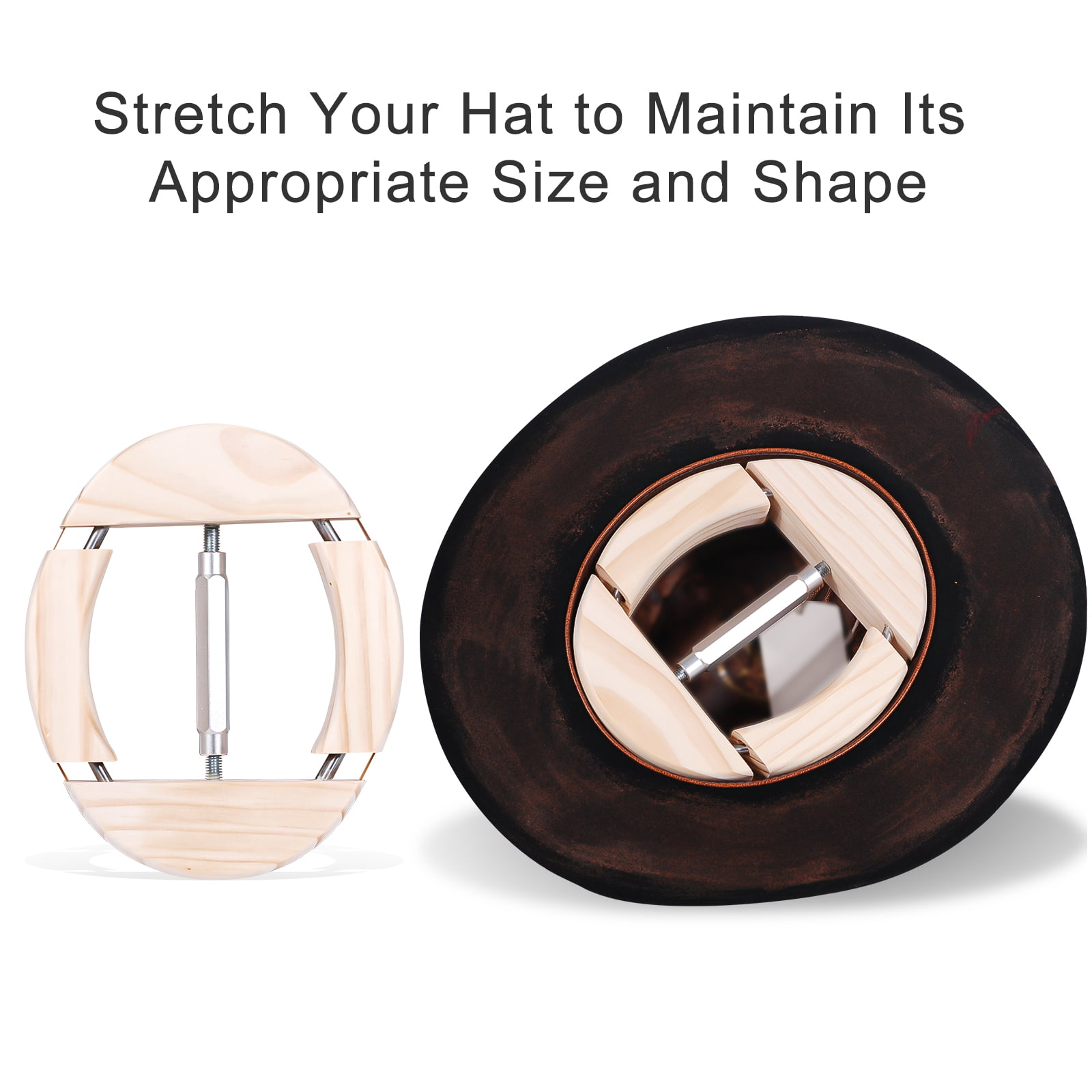 HAIBEIR 4-Way Wooden Hat Stretcher Silver for Adults One Size from 7.08 to  9.6