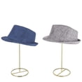 thumbnail image 5 of MyGift 14-Inch Brass-Tone Wire Tabletop Hat Stands, Set of 2, 5 of 6