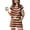 #3 Deep Red, variant on Womens 2 Piece Short Sets Short Sleeve Crew Neck Striped Shirts & Elastic Waist Shorts 2026 Summer Lounge Set for Both Homewear and Going Out Red XXL