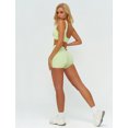 thumbnail image 6 of IBTOM CASTLE Womens Workout Sets Color Block Sports Bra Matching High Waist Shorts 2 Piece Gym Yoga Pilates Outfits Light Green, 6 of 7