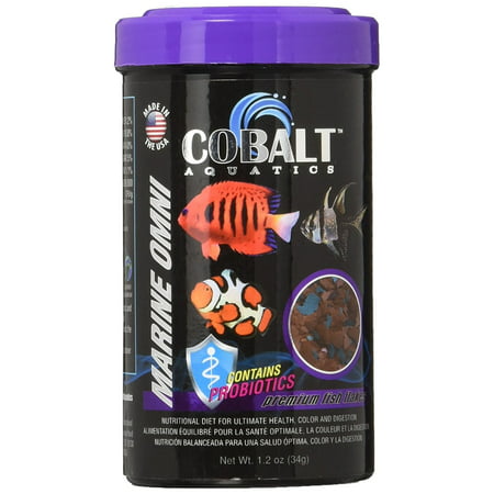 Cobalt Aquatics Marine Omni Flake, 5 oz, Blue flake (triple vitamin boost, natural immunostimulant beta-glucan and Chitosan) By Cobalt