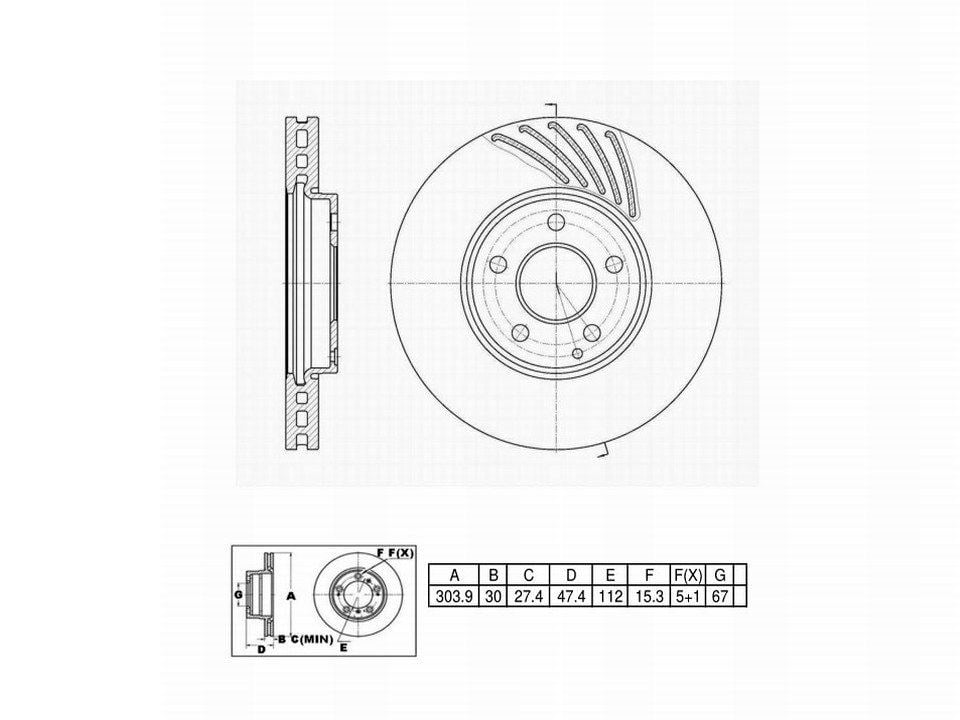 UltraHC Coated High Carbon Brake Rotor, Front UR003044, Mercedes-Benz E350 2009-2006