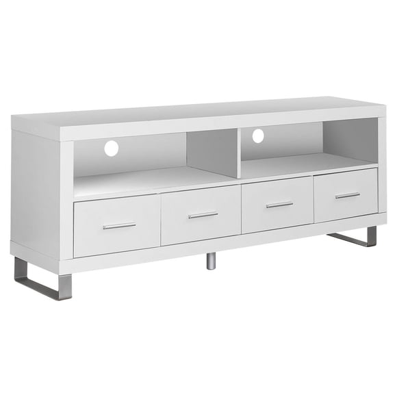 Monarch Specialties TV Stand With 4 Drawers - White, 60"L