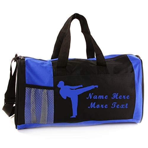 Personalized Kids 18 Inch Sport Duffel Bag With Custom Name & Text - Martial Arts Female