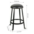 thumbnail image 4 of Leejay 24 inch Bar Stools,Black Faux Leather Round Stool for Kicthen Dining Room,Set of 2, 4 of 5