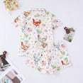 thumbnail image 4 of ATAIKU S-XXL Womens Pajamas Set Cute Rooster Short Sleeve Button Down Sleepwear Top and Shorts 2 Piece Pjs Lounge Set, 4 of 10