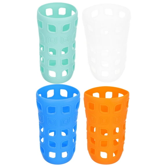 jojofuny Glass Bottle Sleeve Simple Design for Travel 4Pcs 5.9*2.6*2.6in