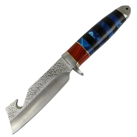 Hunt-Down 9.5' Stainless Steel Hunting Knife Wood & Pearl Handle Tanto Blade New