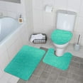 thumbnail image 4 of 3 Toilet Seat Covers,3 Piece Rock Memory Foam Bathroom Mat Set Flannel Embossed Rug Mat Toilet Lid Cover 19, 4 of 4