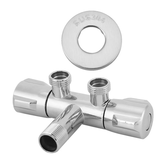 Xirurus Copper Double‑Switch Angle Valve Bidet Faucet – Dual‑Outlet, G1/2, Elegant Rotating Handle, Durable Finish