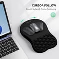thumbnail image 6 of TECKNET BASICS Ergonomic Mouse Pad, Memory Foam with Massage Design, Non-Slip PU Base for Pain Relief, 12*8"for Desk Home Office Gaming, Black, 6 of 8