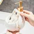 thumbnail image 4 of THLKIF Marble Texture Soap Dispenser, 2-in-1 Ceramic Bottle for Hand and Dish Soap, Refillable Pump for Kitchen and Bathroom Countertop Use, 4 of 8
