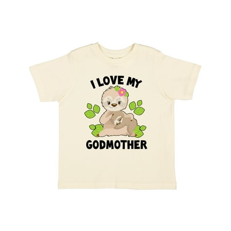 

Inktastic Cute Sloth I Love My Godmother with Green Leaves Gift Toddler Boy or Toddler Girl T-Shirt