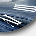 thumbnail image 3 of Designart 'Asphalt Road Under Cloudy Full Moon Ii' Nautical & Coastal Wall Clock, 3 of 5