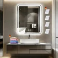 thumbnail image 1 of Espejo de Baño Inteligente Cuadrado 40x60cm con Antivaho, Luz LED Táctil 3 Modos y Regulación de Brillo TGOZVZR, 1 of 10