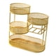 thumbnail image 5 of Cesta de frutas de metal de múltiples niveles de hierro forjado Counter Counter Gran capacidad Vegetales Estado de almacenamiento de vegetales soporte Oro, 5 of 8