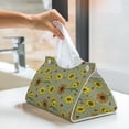 thumbnail image 6 of Honeii Sage Green With Sunflowers for Tissue Box Cover/Holder - Covers Rectangular Shaped Boxes with a Contemporary Finish - Designed with Modern PVC Leather, 6 of 7