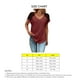 thumbnail image 5 of Camiseta informal de manga corta con empalme de encaje y botones en la parte superior con cuello en V para mujer para uso en verano, rojo vino XL, 5 of 5