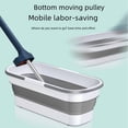 thumbnail image 4 of Foldable Silicone & Lightweight Plastic Multipurpose Cleaning Bucket with Microfiber Cloth - Portable 10KG Capacity for Car Washing, Mopping, Household Tasks - Easy to Store, Empty & Carry (Blue), 4 of 5