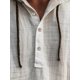 thumbnail image 3 of QUTETN Spring And Summer Solid Color Shirt, And Linen, Buttons, Drawstring, Long Sleeved Hooded Sweatshirt, Daily Casual Wear, Jogging, Men'S Clothing, 3 of 4