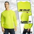 thumbnail image 2 of Hi-Vis Safety Long Sleeve T-Shirt for Men, High-Visibility Workwear, Mix Color, Pack 6, XL, 2 of 5