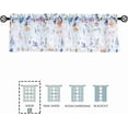 thumbnail image 5 of Purple Floral Kitchen Curtain Valance 15 Inch Length Colorful Small Flower Print on Linen Textured Sheer Bay Window Topper for Bathroom Basement Small Curtains 56" W x 15" L,1 Panel, 5 of 6