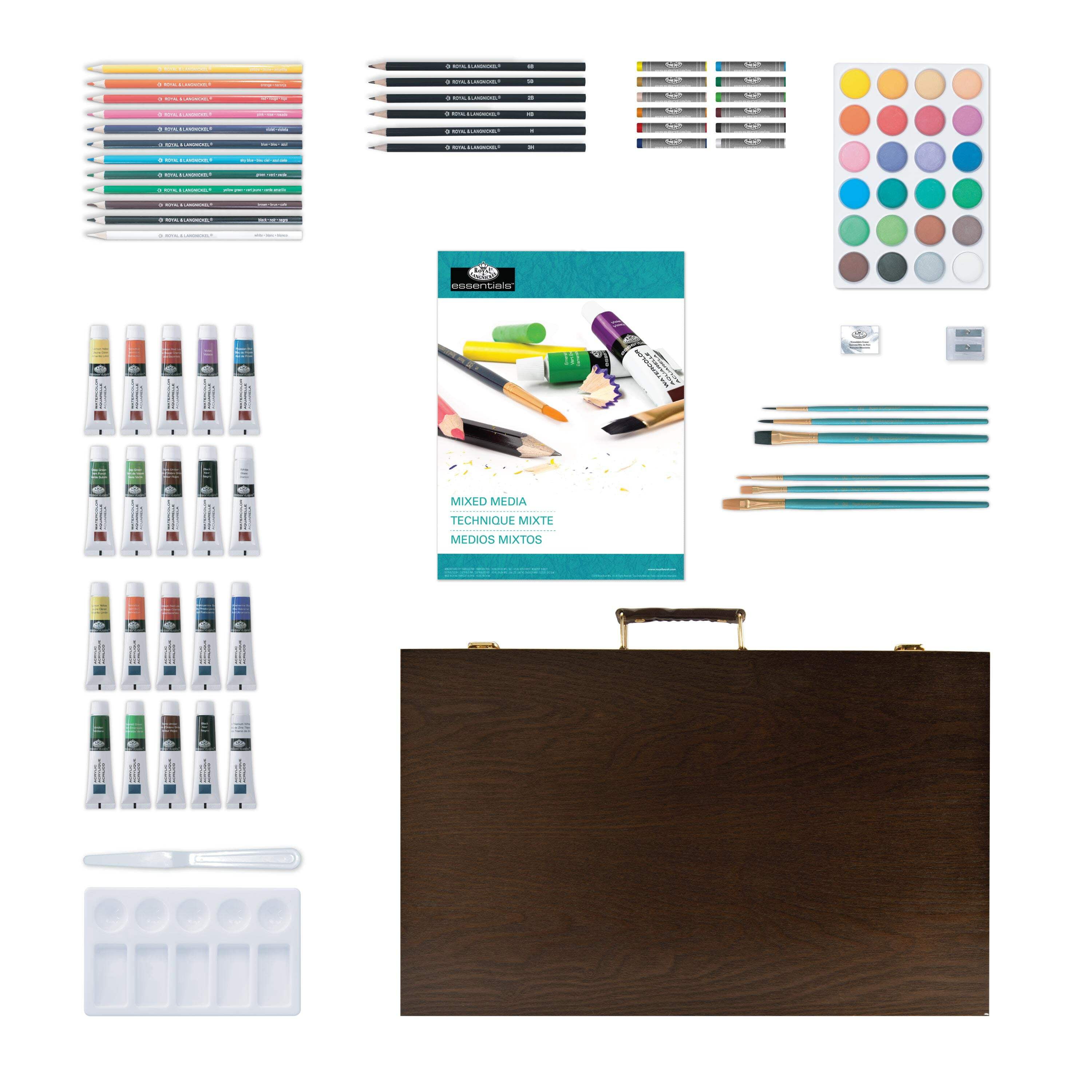 Royal & Langnickel 100 Piece Mixed Media 3-Tier Espresso Art Set