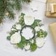 thumbnail image 2 of Anillo de vela de pilar, corona Artificial, vegetación, corona de granja, arreglo floral, flor Artificial para decoración de puerta de mesa del hogar Blanco, 2 of 8
