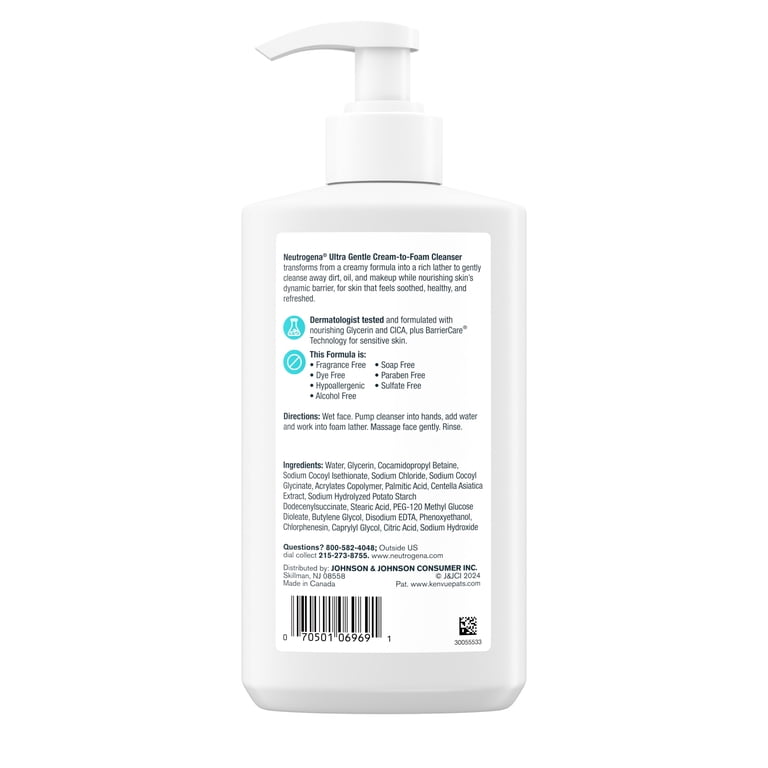 Neutrogena Ultra Gentle Cream-to-Foam Face Wash photo 8