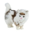 thumbnail image 4 of Figura de gato de simulación, modelo de animal de peluche, coleccionable, decorativo, para casa. Blanco Marrón, 4 of 9