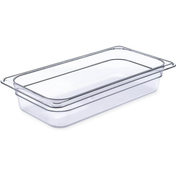 TrueCraftware- Third Size 2-1/2” Deep Food Pan Polycarbonate Clear Color- Food Storage Containers Plastic Food Pan Restaurant Commercial Hotel Pans for Food Prep Fruits Vegetables Beans Corns