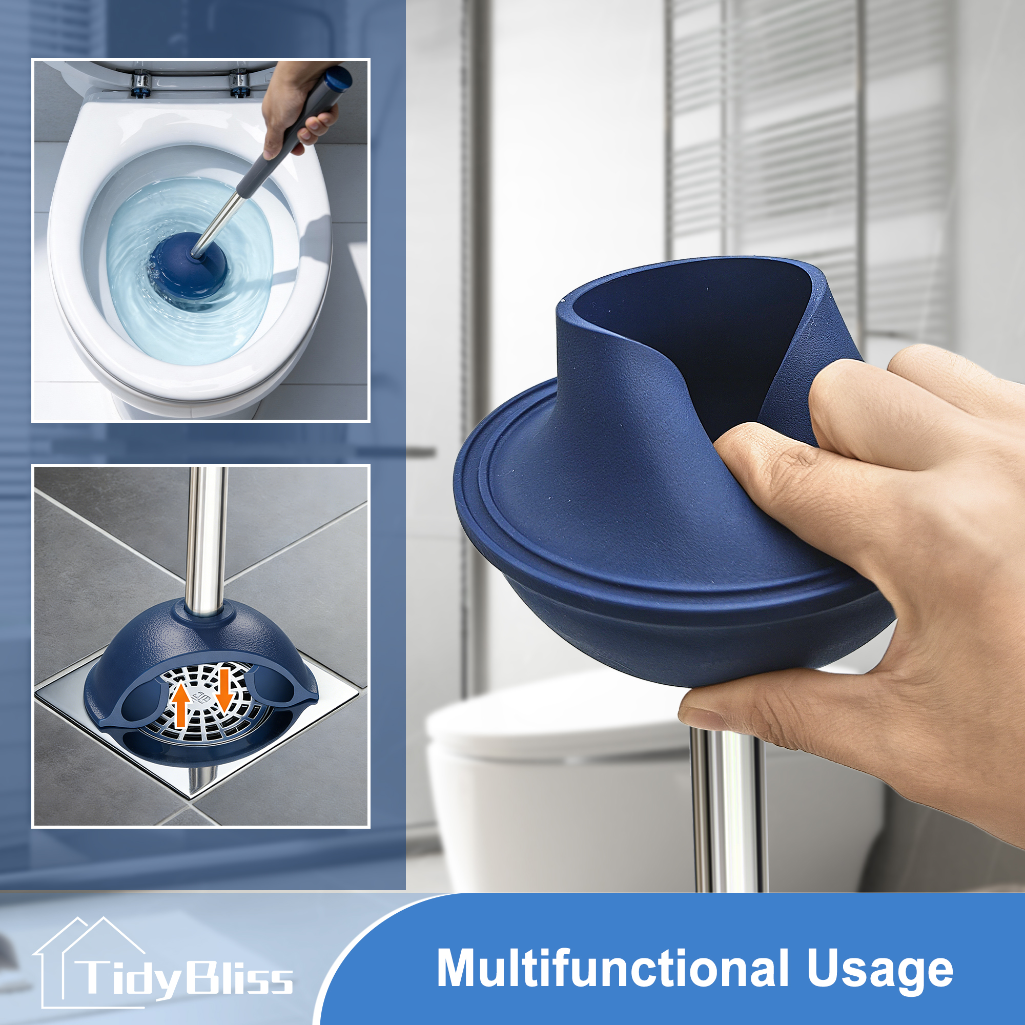 TidyBliss Toilet Brush and Plunger Set with Tweezers photo 3