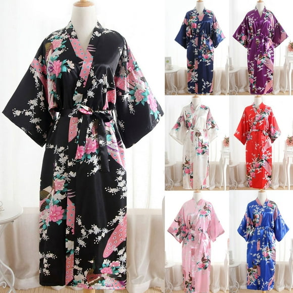 Lingerie for Women Sexy Night Gowns Womens Women Sexy Print Blossom Kimono Dressing Gown Bath Robe Lingerie Nightdress