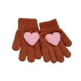 thumbnail image 3 of qolati Kids Winter Gloves Girls Warm Stretchy Knit Gloves Toddler Cute Fuzzy Love Heart Full Fingers Gloves for Cold Weather 3-8 Years, 3 of 4