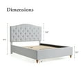 My Texas House Anna Upholstered Diamond Tufted Platform Bed, Twin