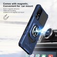 thumbnail image 6 of TJS for TCL 40 XE 5G Phone Case, with Tempered Glass Screen Protector, [Military Grade] Robotic Magnetic Support Car Mount Metal Ring Holder Kickstand Cover for TCL 40XE 5G (Blue), 6 of 6
